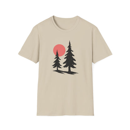 Serene Pines Under Sunset T-shirt