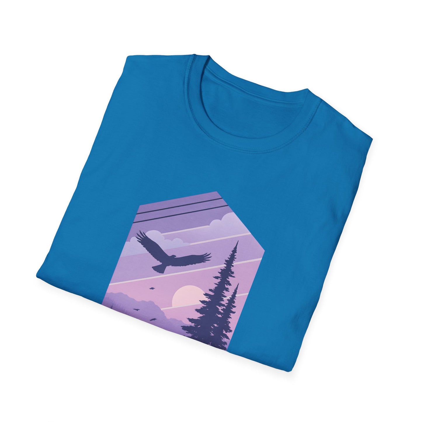 Soaring Eagle Over Purple Pines T-shirt