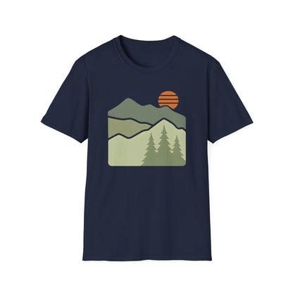 Striped Sun Over Mountain Layers T-shirt