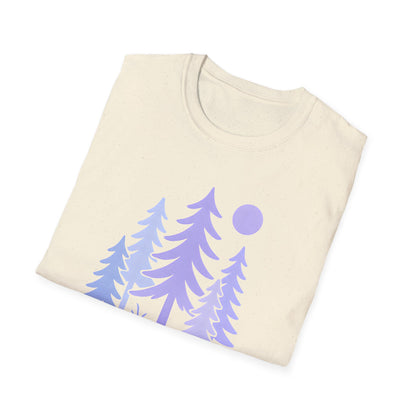 Serene Purple Forest Drawing T-shirt