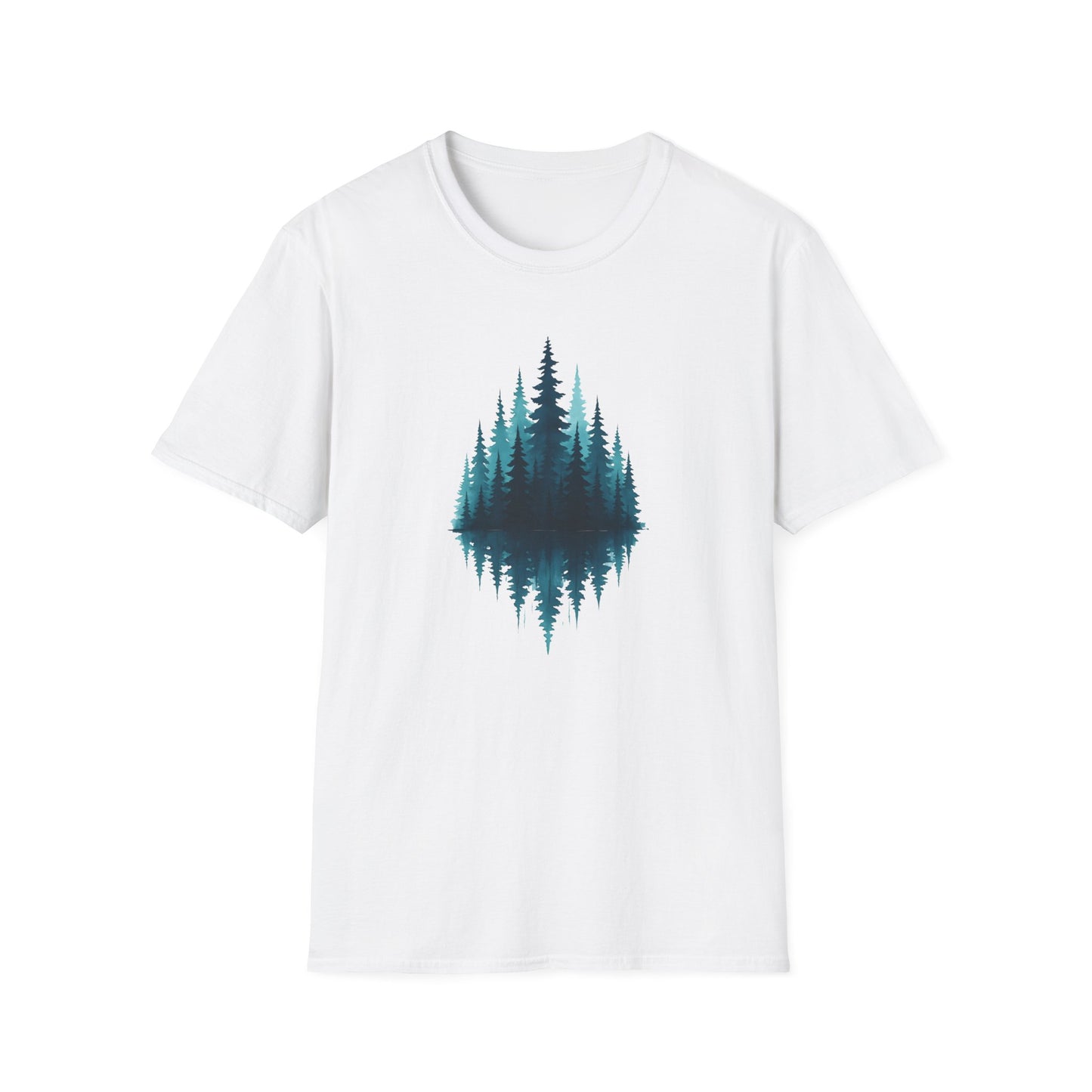 Mirrored Pine Teal Forest T-shirt