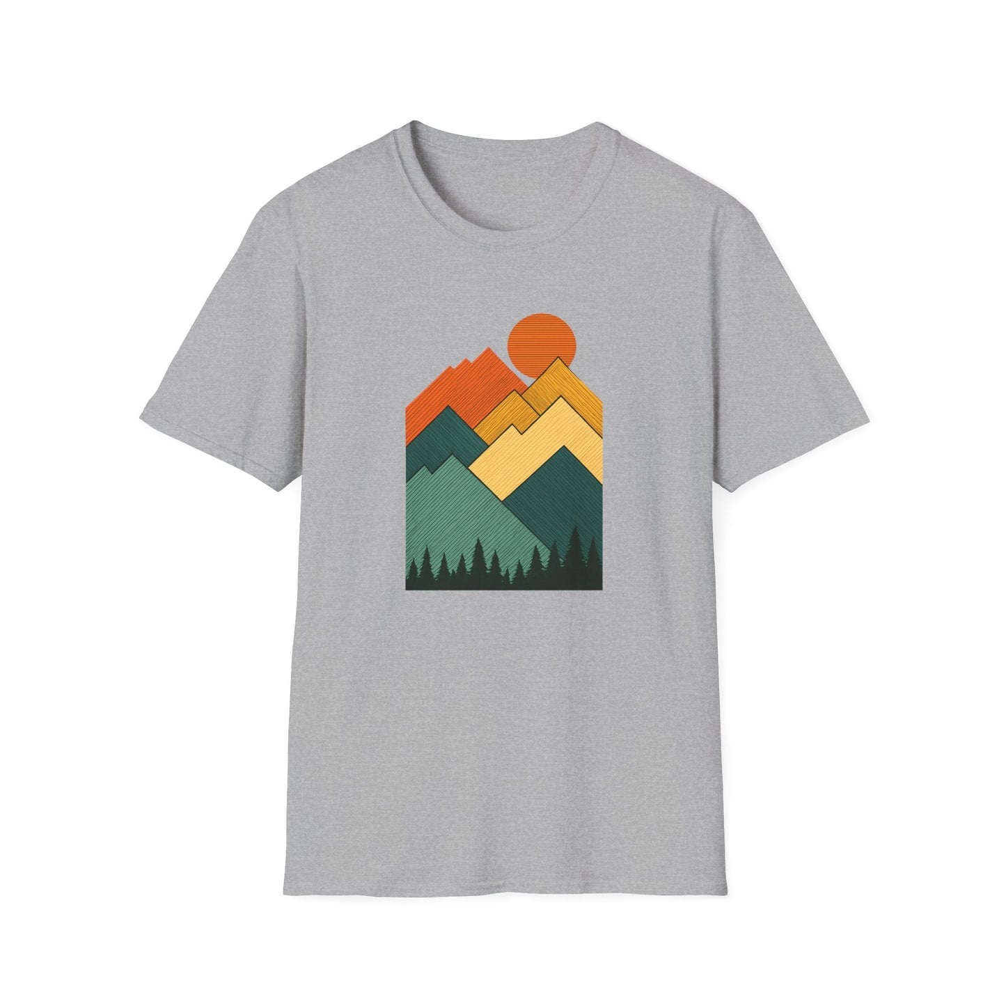 Sunset Over Lined Mountains T-shirt