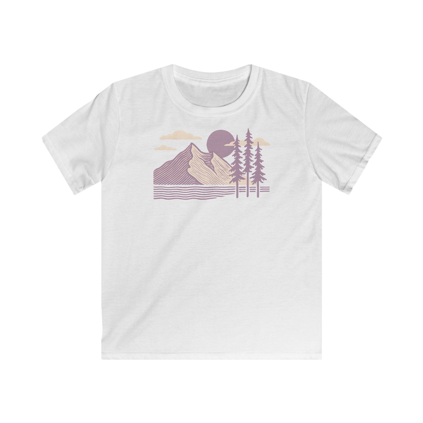 Children's Minimalist Lavender Mountain Sunset T-shirt