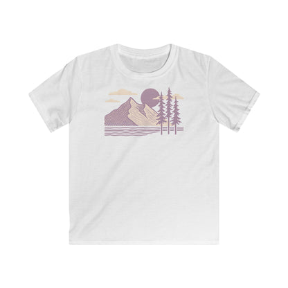 Children's Minimalist Lavender Mountain Sunset T-shirt