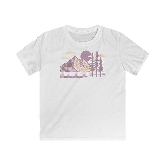 Children's Minimalist Lavender Mountain Sunset T-shirt