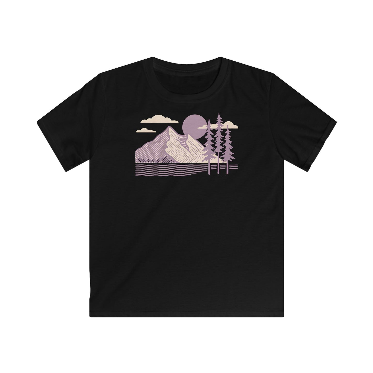 Children's Minimalist Lavender Mountain Sunset T-shirt