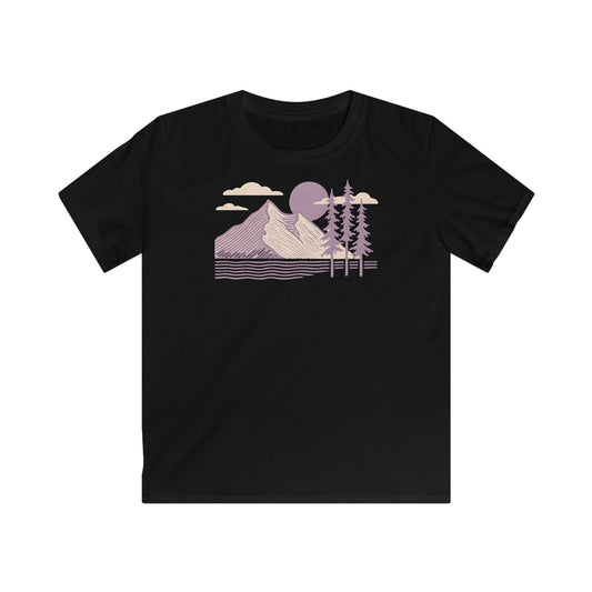 Children's Minimalist Lavender Mountain Sunset T-shirt