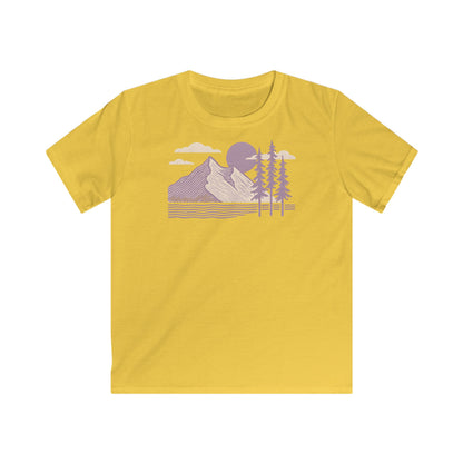 Children's Minimalist Lavender Mountain Sunset T-shirt