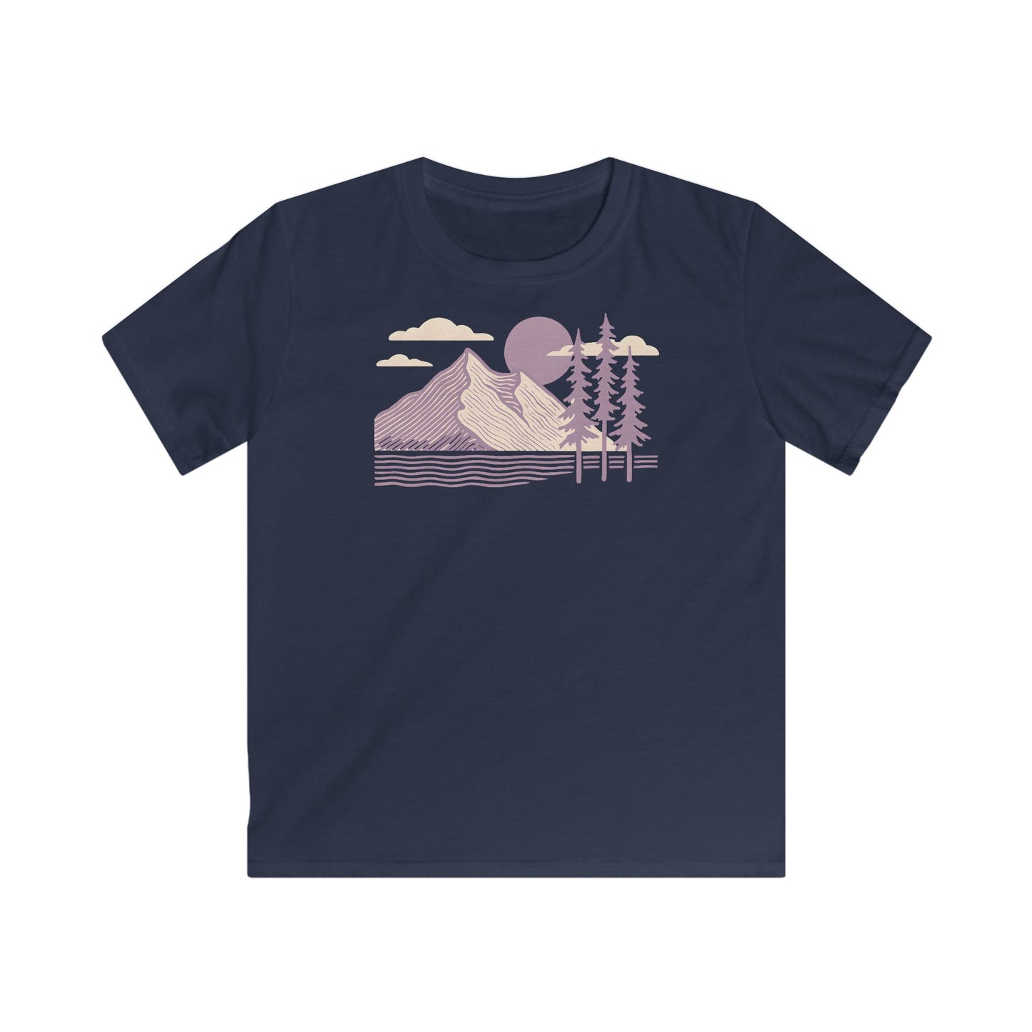 Children's Minimalist Lavender Mountain Sunset T-shirt