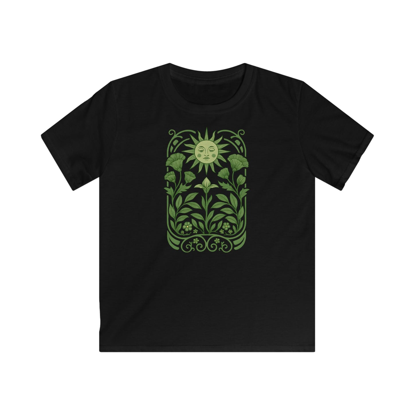 Children’s Serene Green Sunflower T-shirt