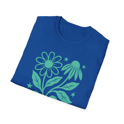 Flowers Under The Stars Ink Print T-shirt