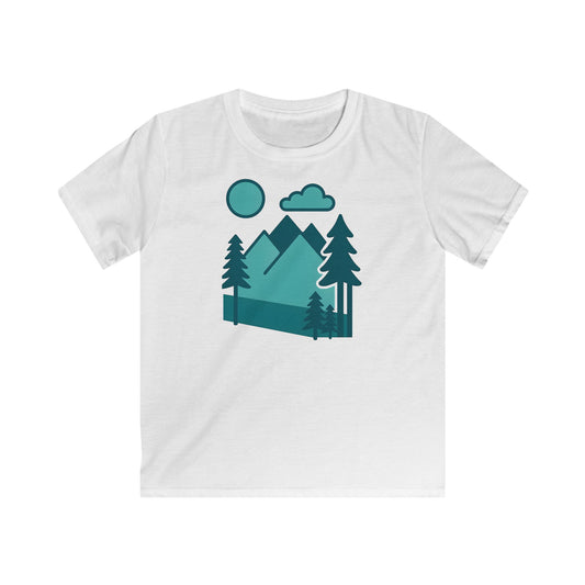Children's Minimalist Blues Landscape T-shirt