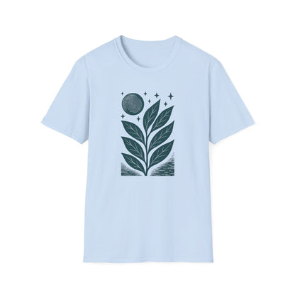 Celestial Leaves Under Moon Glow T-shirt