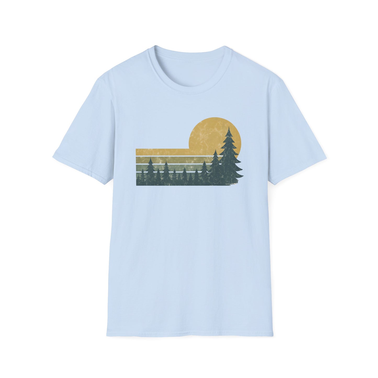 Retro Sunset Over Pines T-shirt