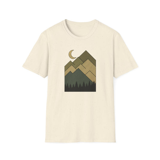 Moon Over Lined Mountains T-shirt