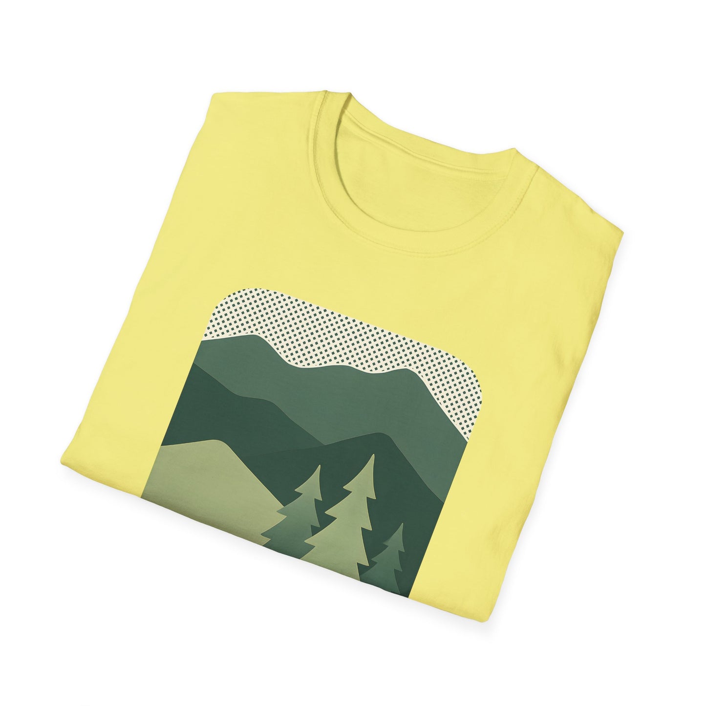 Minimalist Green Mountain Landscape T-shirt