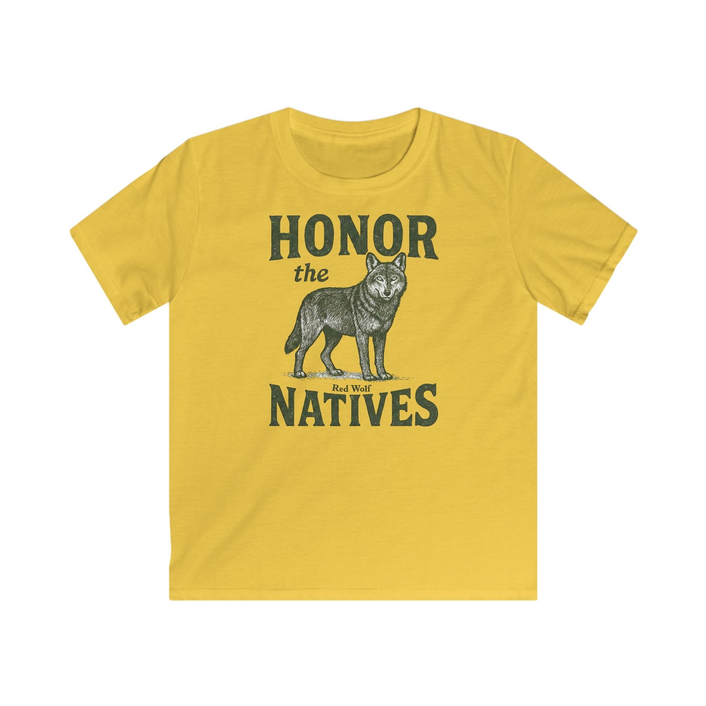 Children's Honor The Natives Untamed Red Wolf T-shirt