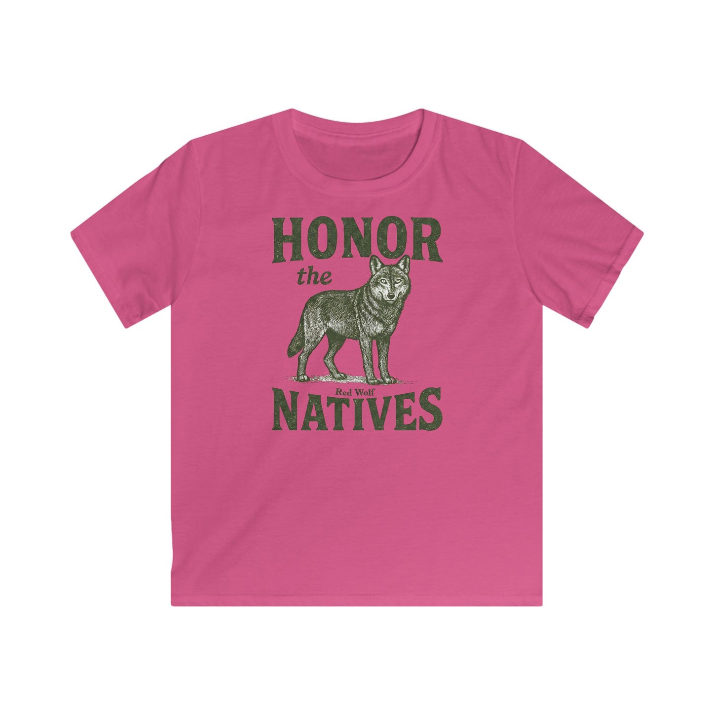 Children's Honor The Natives Untamed Red Wolf T-shirt