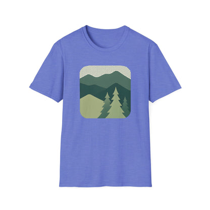 Minimalist Green Mountain Landscape T-shirt