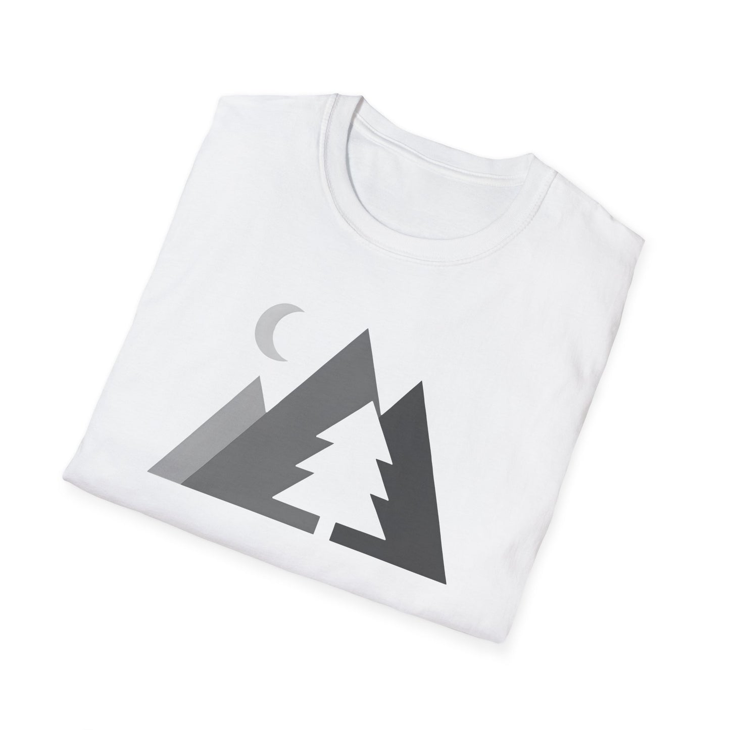 Greyscale Geometric Mountains T-shirt
