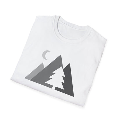 Greyscale Geometric Mountains T-shirt