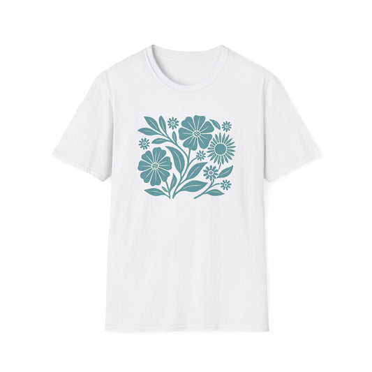 Flower Gathering Ink Print T-shirt