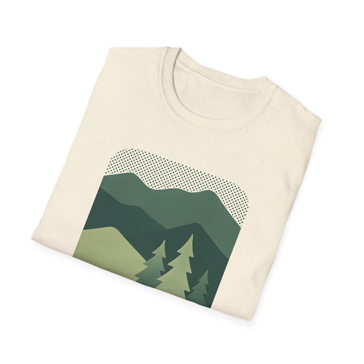 Minimalist Green Mountain Landscape T-shirt