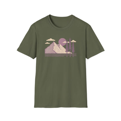 Minimalist Lavender Mountain Sunset T-shirt