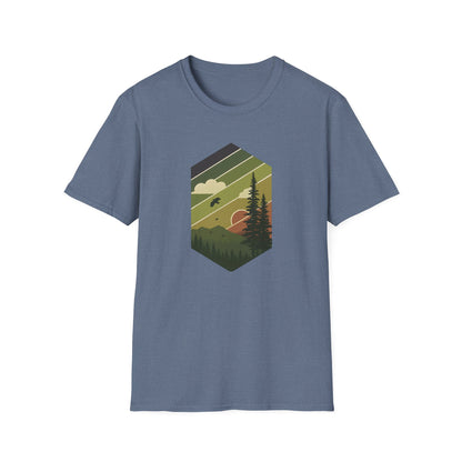 Retro Pine Forest Sunset T-shirt