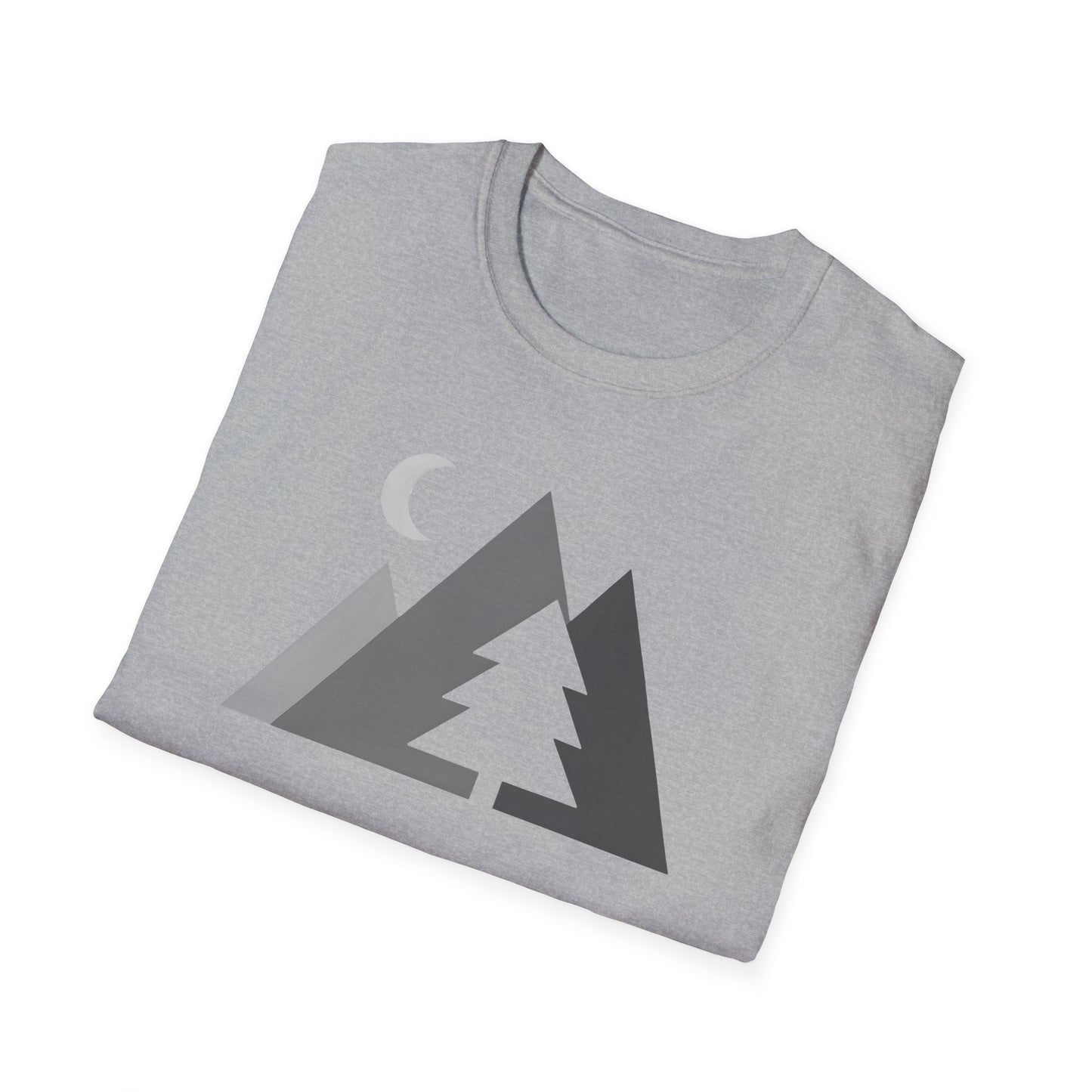 Greyscale Geometric Mountains T-shirt