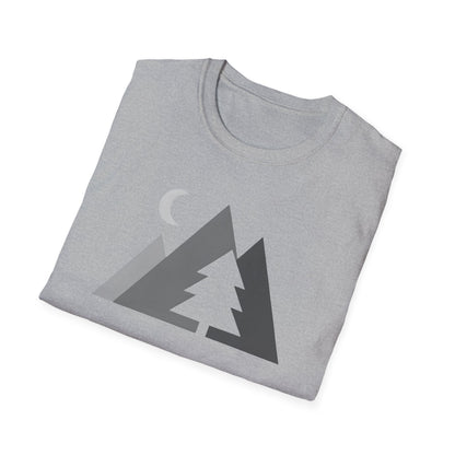 Greyscale Geometric Mountains T-shirt