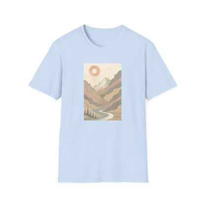 Deep Sun Over Geometrical Mountain Valley T-shirt