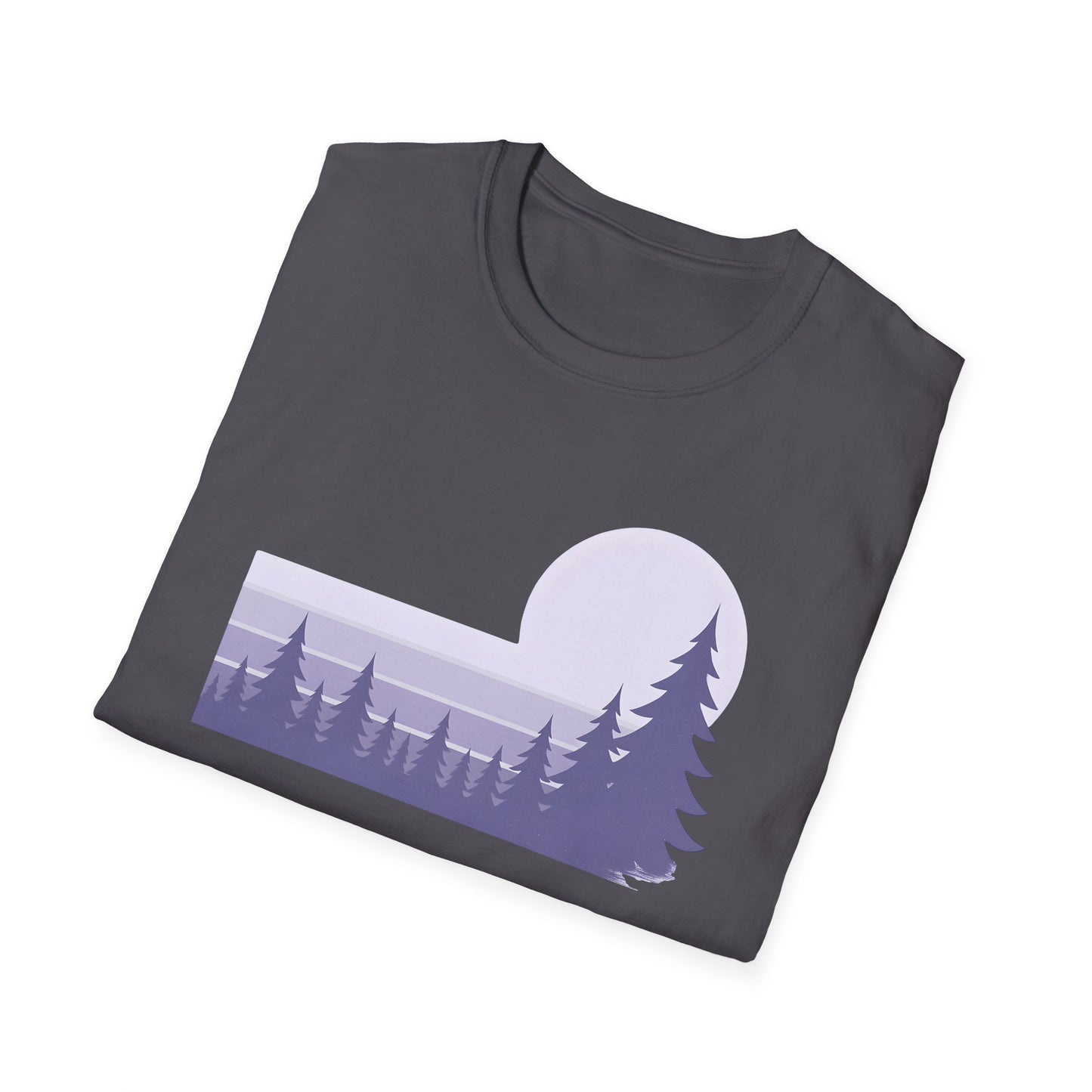 Retro Lilac Sunset Over Pines T-shirt