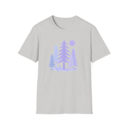 Serene Purple Forest Drawing T-shirt