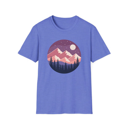 Purple Night Sky Over Mountains T-shirt