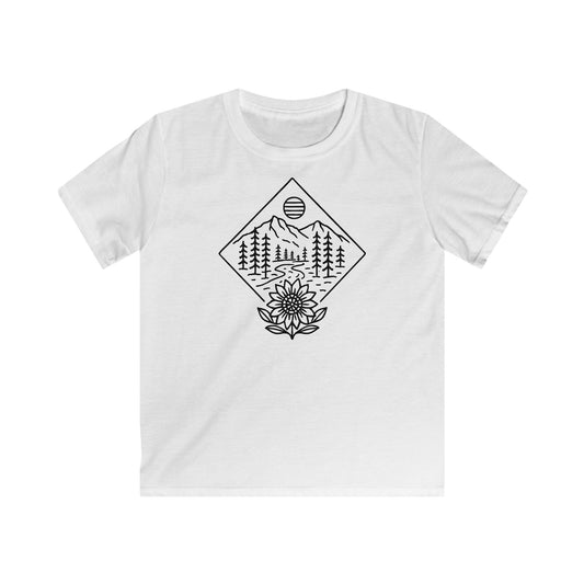 Children’s Sun Over Sunflower Landscape T-shirt