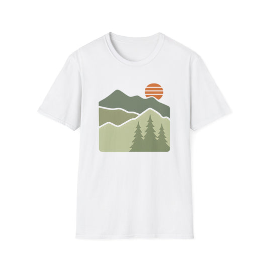 Striped Sun Over Mountain Layers T-shirt