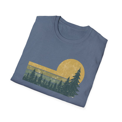 Retro Sunset Over Pines T-shirt