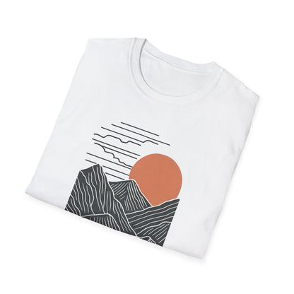 Topographical Mountains At Sunset T-shirt