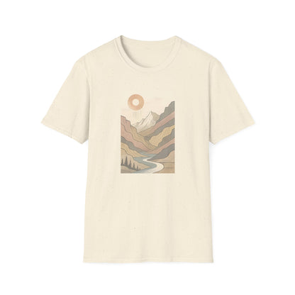 Deep Sun Over Geometrical Mountain Valley T-shirt