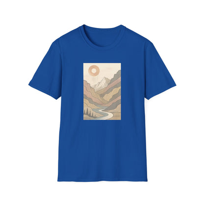 Deep Sun Over Geometrical Mountain Valley T-shirt