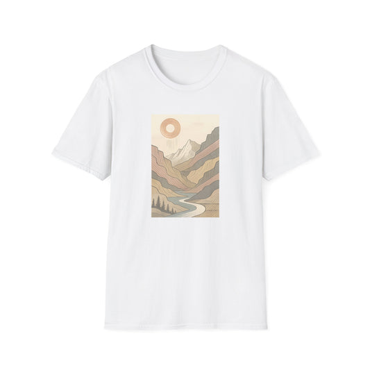 Deep Sun Over Geometrical Mountain Valley T-shirt