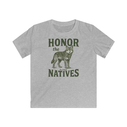 Children's Honor The Natives Untamed Red Wolf T-shirt