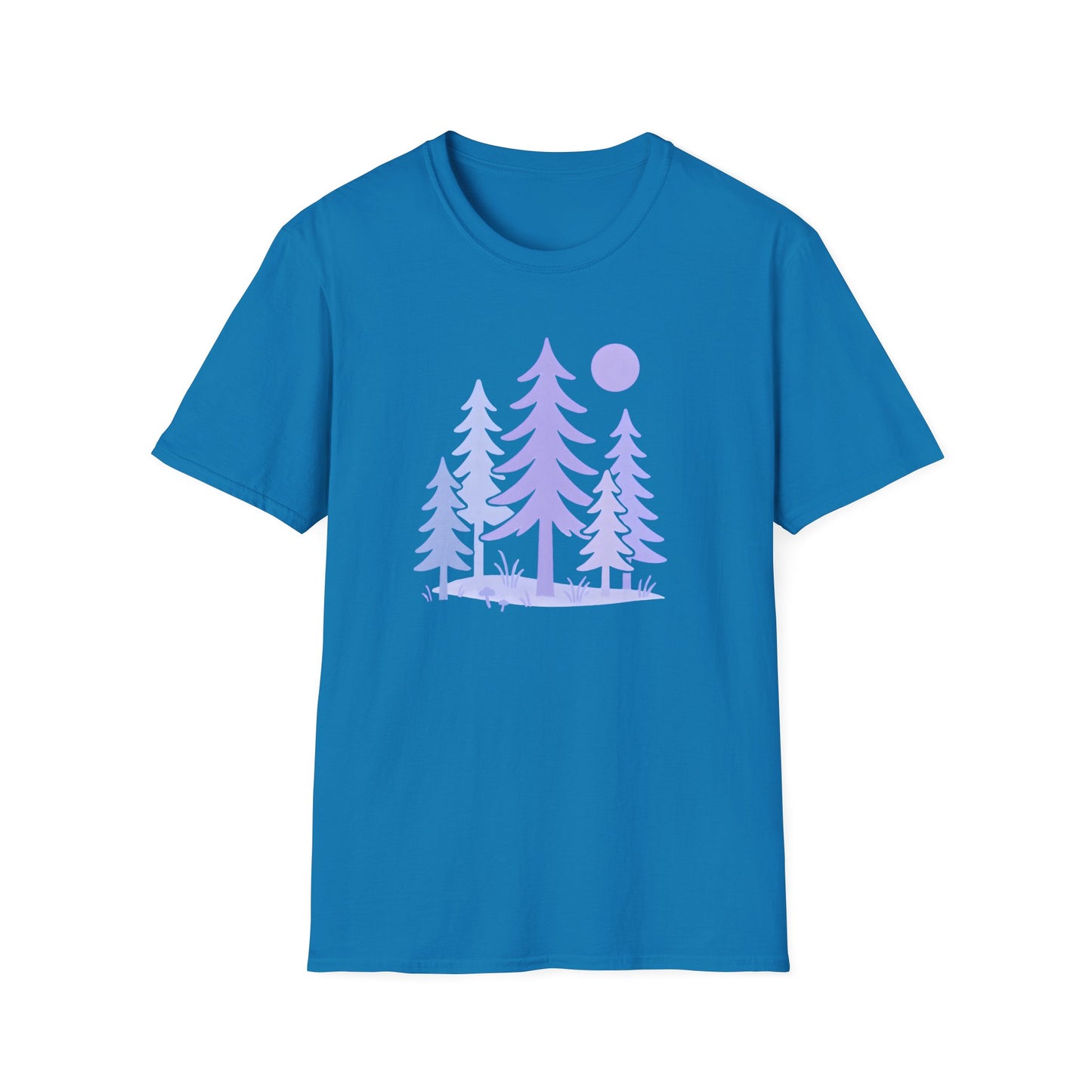 Serene Purple Forest Drawing T-shirt