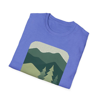 Minimalist Green Mountain Landscape T-shirt