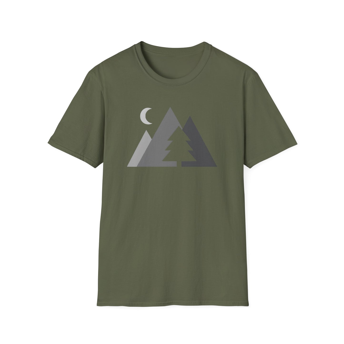 Greyscale Geometrical Mountains T-shirt