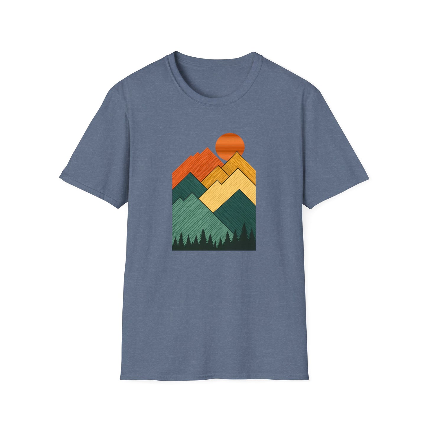 Sunset Over Lined Mountains T-shirt