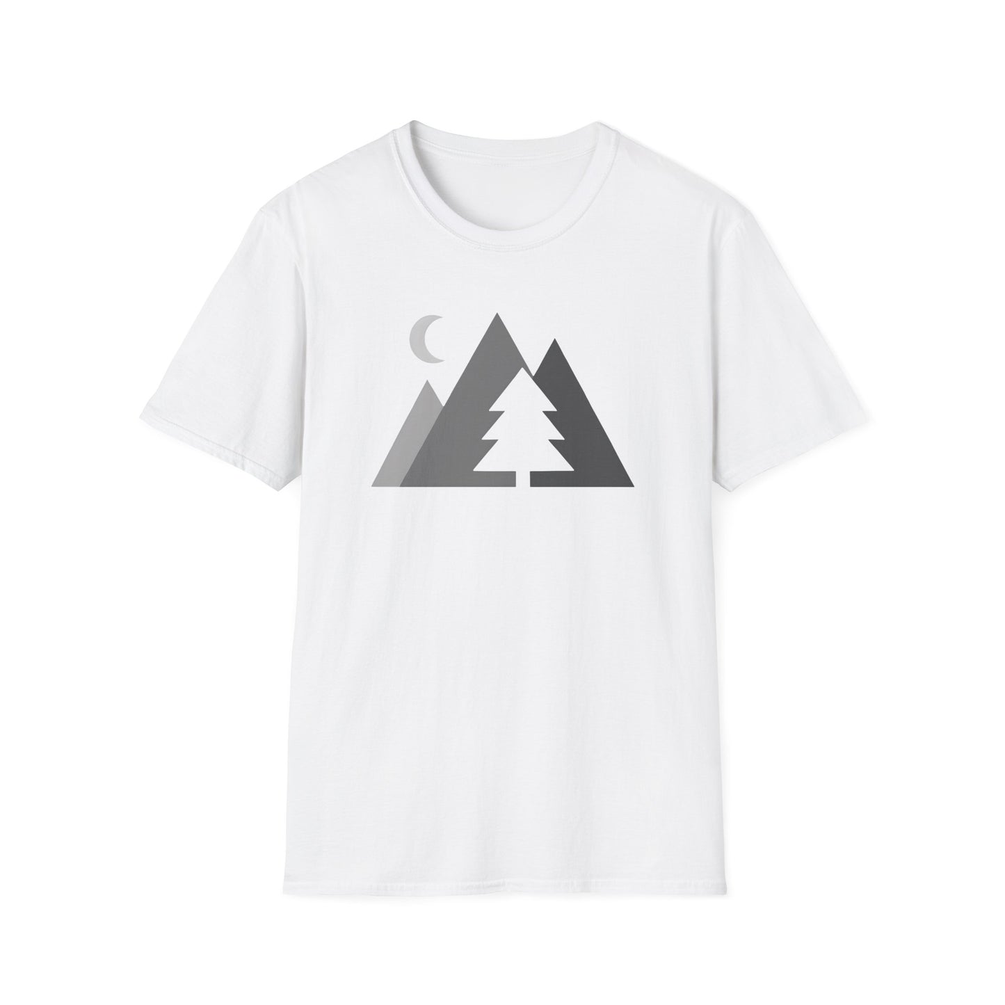Greyscale Geometric Mountains T-shirt