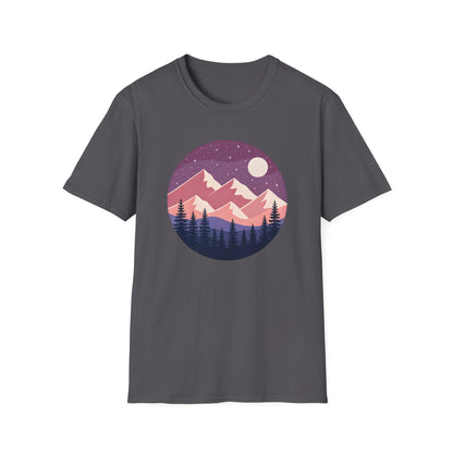Purple Night Sky Over Mountains T-shirt