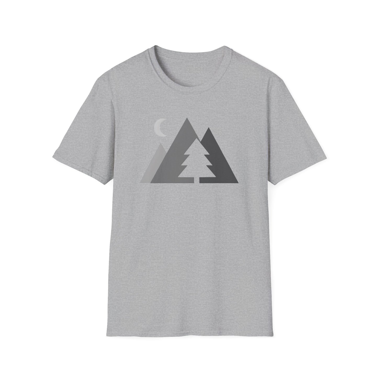 Greyscale Geometric Mountains T-shirt
